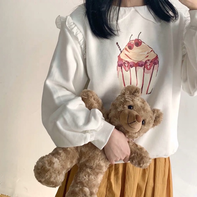 Áo nỉ  họa tiết bèo