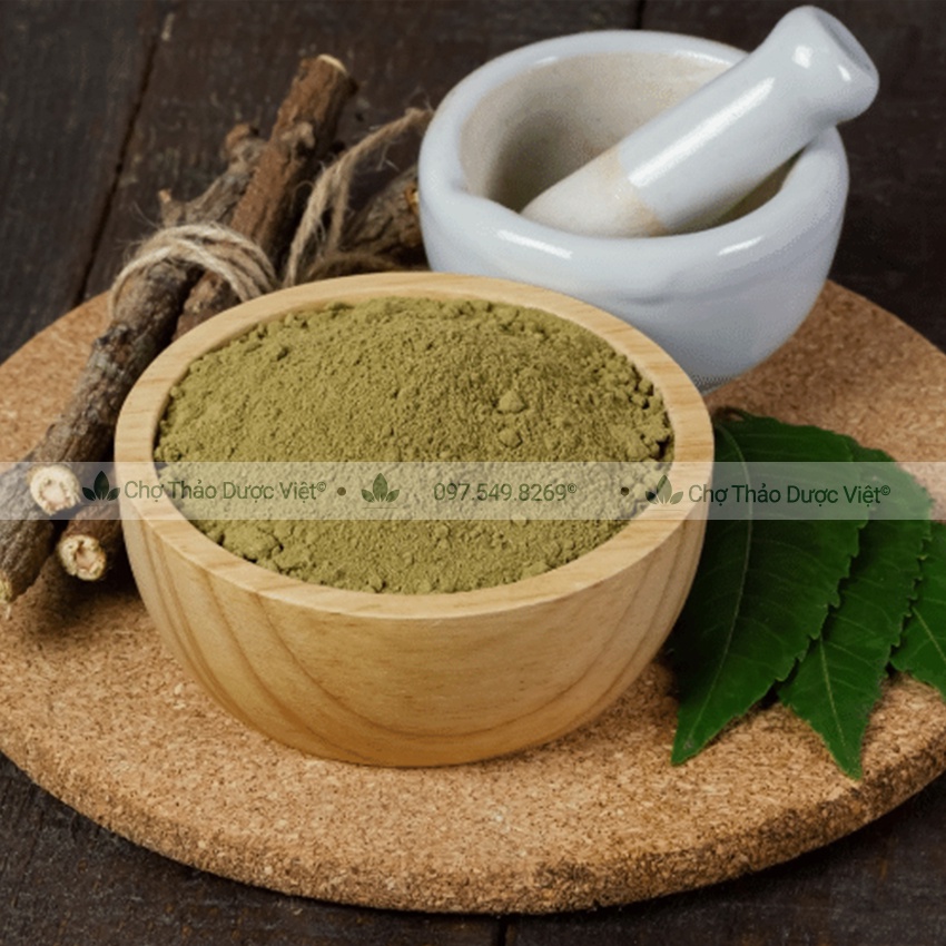 Bột lá neem nguyên chất 100g (Lá nem kháng khuẩn, ngừa mụn, giảm thâm nám) - Chợ Thảo Dược Việt