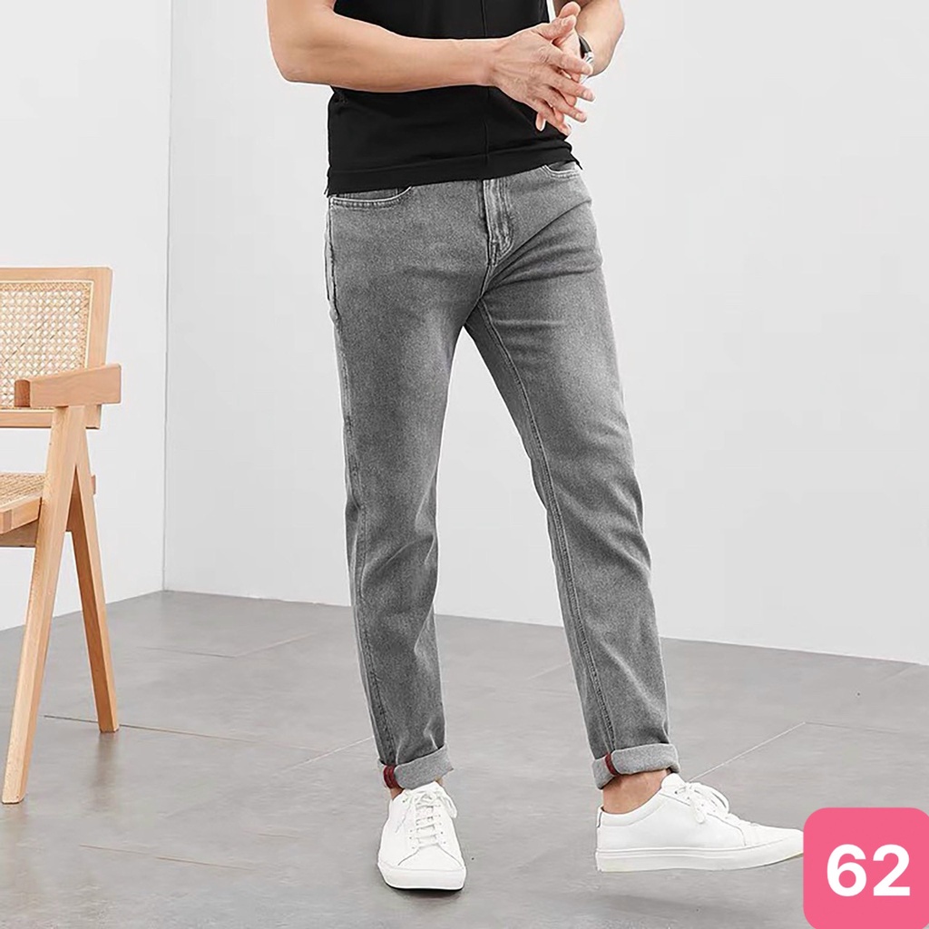 Quần jean nam màu xám trơn chất bò cao cấp co dãn 4 chiều cực đẹp, quần rin nam QDJ64 Nhiều mẫu mới