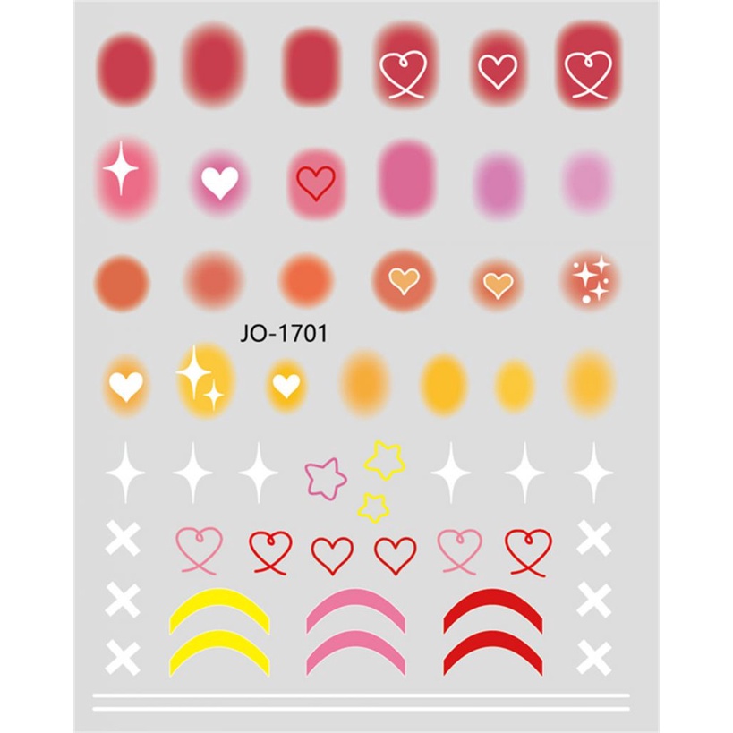 Miếng Dán Móng Tay Chống Nhòe 6 Phong Cách Gradient