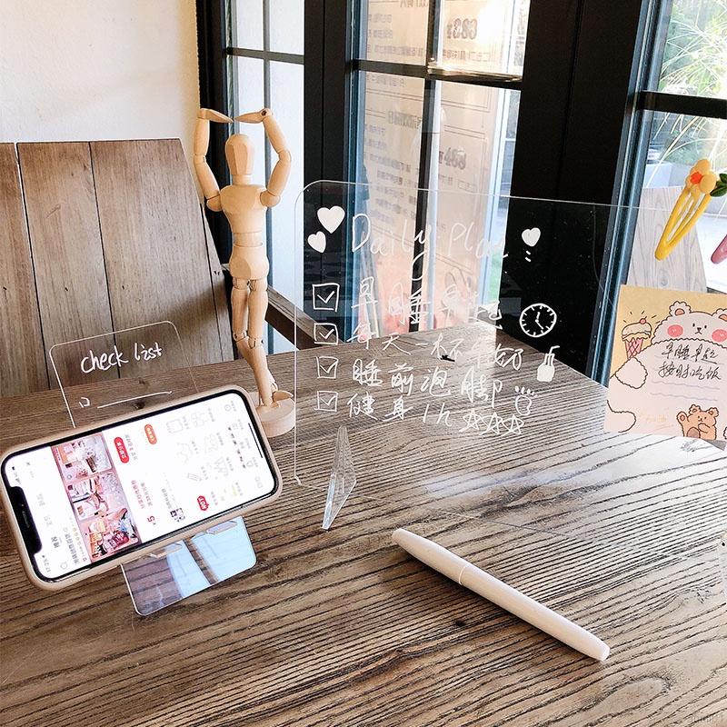Bảng ghi chú mini bằng nhựa acrylic trong suốt đơn giản tinh tế tiện dụng