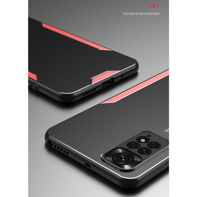 Ốp Điện Thoại Kim Loại Cứng Hai Màu Chống Sốc Chống Rơi Cho Xiaomi Redmi Note 11 Pro 4G 5G