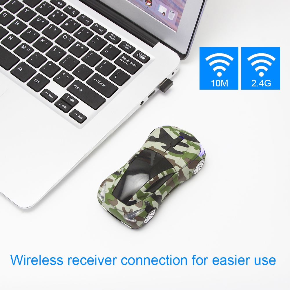 Chuột Quang Không Dây 1600dpi 3D HìNh Xe Hơi Thể Thao