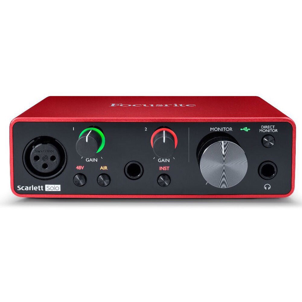 [TẶNG KÈM DÂY] Soundcard SoloGen 3 - Focusrite Scarlett - thu âm, hát karaoke, livetream fb bán hàng, mẫu mới nhất