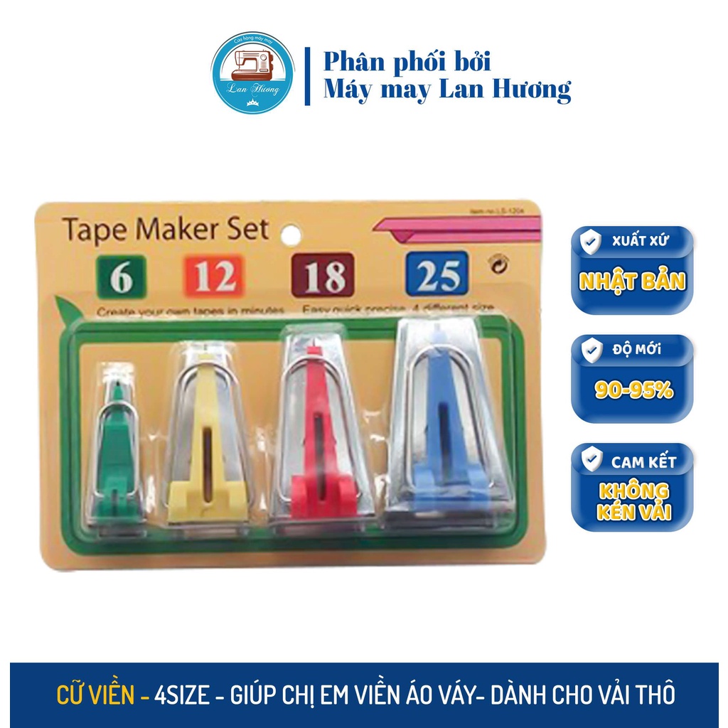 Cử viền đa năng, bộ cữ viền 4 kích thước cho may vá gia đình