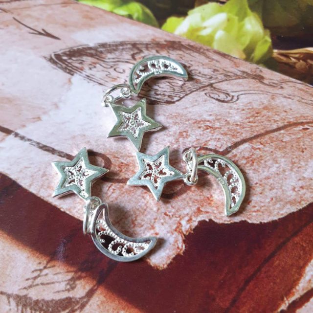 Charm bạc treo trăng sao - bạc 925