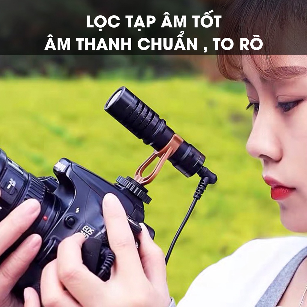 Micro thu âm FB-117 lọc tạp âm, thu âm cực tốt Jack 3.5mm  dùng cho điện thoại, máy ảnh, PC - Sunrise