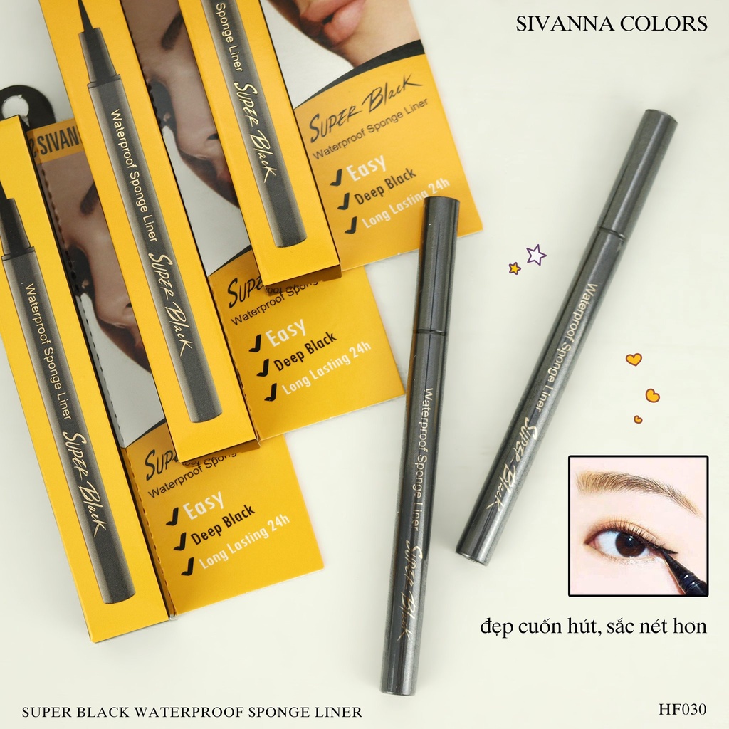 Bút Kẻ Mắt Nước Không Trôi Sivanna Super Black Eyeliner Màu Đen EP030