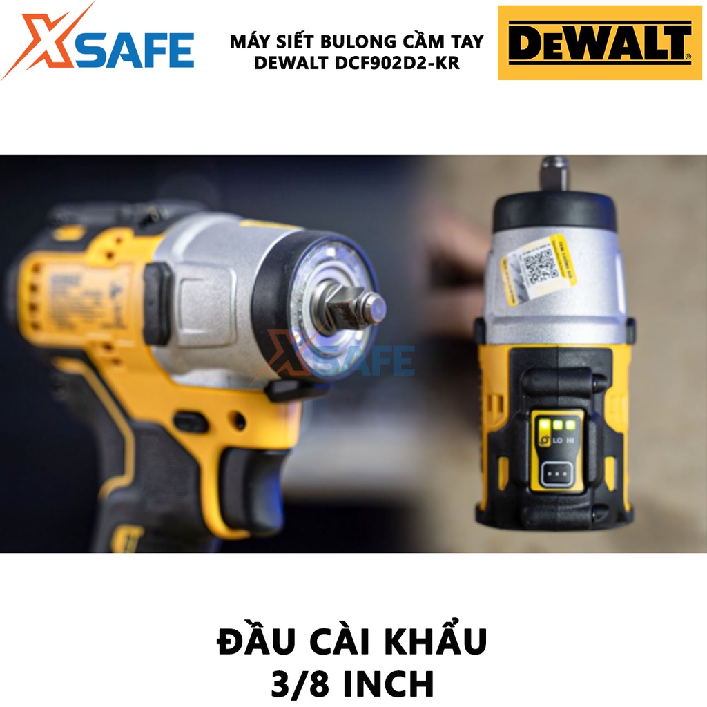 Máy siết bu lông cầm tay DEWALT DCF902D2-KR Máy vặn bulong dùng pin hiệu thế pin 12V, động cơ không chổi than