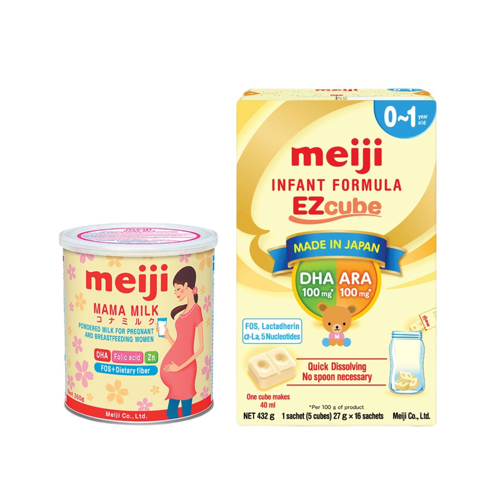 Combo Sữa Meiji Mama Milk (350g) và Sữa dạng thanh Meiji Infant Formula EZcube (432g)