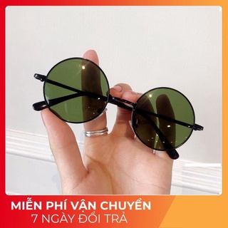 Kính râm thời trang tròn thầy bói tin hin phong cách Ulzzang Hàn Quốc Maxshopdoc hot tiktok ỉn cheng