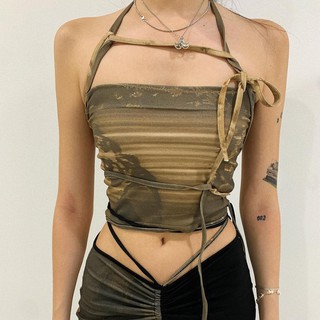Áo thun ống croptop đan dây nhiều kiểu
