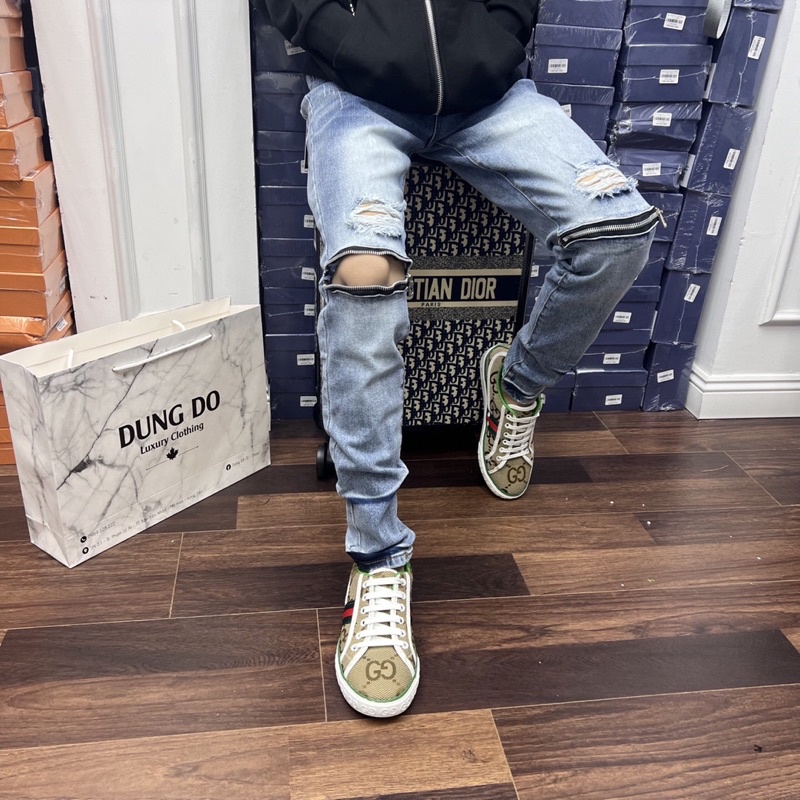 Quần jean nam rách gối chất bò cao cấp co dãn 4 chiều cực đẹp from dáng  đẹp