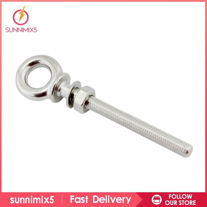 Bu Lông Mắt Thân Dài Bằng Thép Không Gỉ M6X60Mm Kèm Đai Ốc Và Vòng Đệm