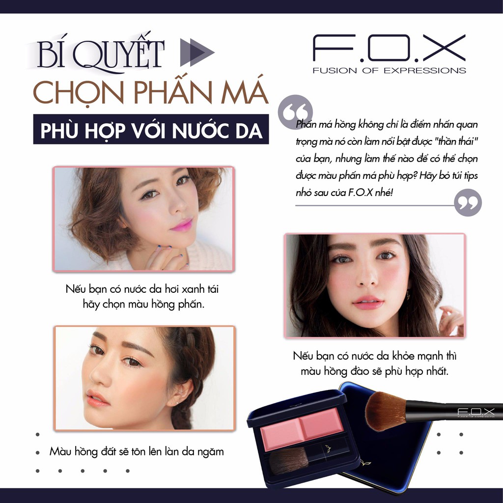 Phấn Má Hồng F.O.X Luxuriant Impression Blush 2 Màu 7g .#03 Orange