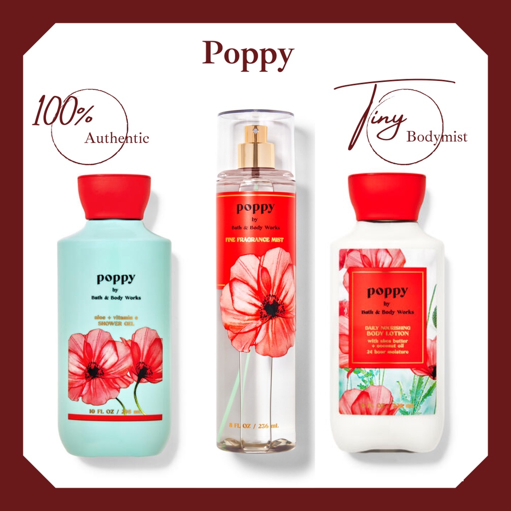 Bộ sản phẩm xịt thơm toàn thân bodymist Bath &amp; Body Works: Poppy