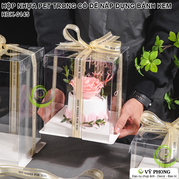 HỘP BÁNH KEM, BÁNH SINH NHẬT SIZE 36CM TRONG SUỐT BẰNG NHỰA PET MICA CÓ ĐẾ NẮP ĐỰNG VÀ TRƯNG BÀY BÁNH SINH NHẬT HBK-0145