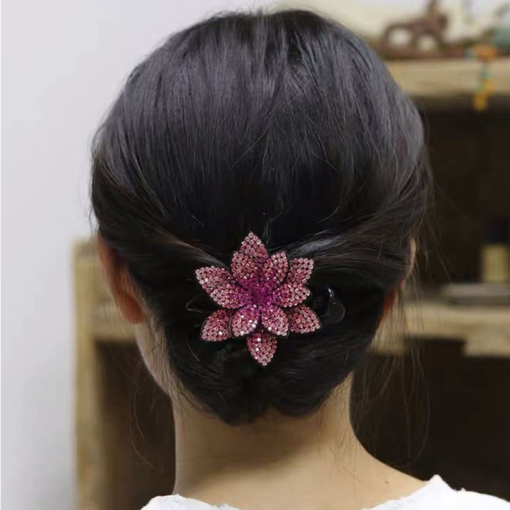Kẹp Tóc Hình Hoa Thời Trang Cho Nữ|Kẹp Tóc Tạo Kiểu Tóc Sáng Bóng|Kẹp Đuôi Bồ Câu / Nhiều Màu Sắc