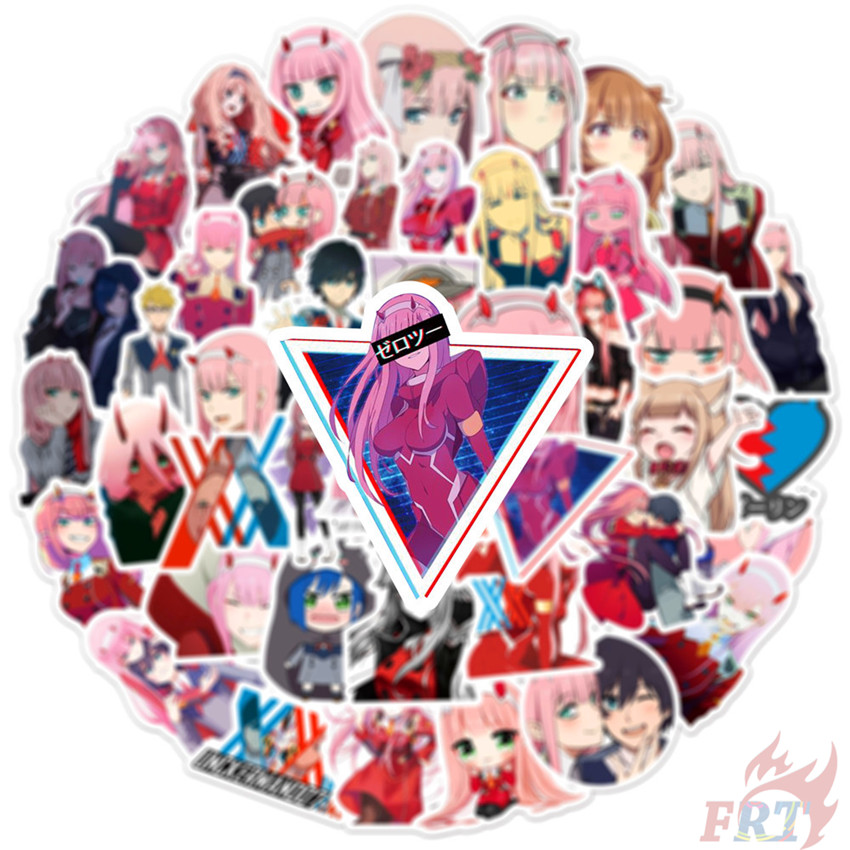 Set 50 miếng dán trang trí chống nước hình hoạt hình  DARLING in the FRANXX thời trang DIY