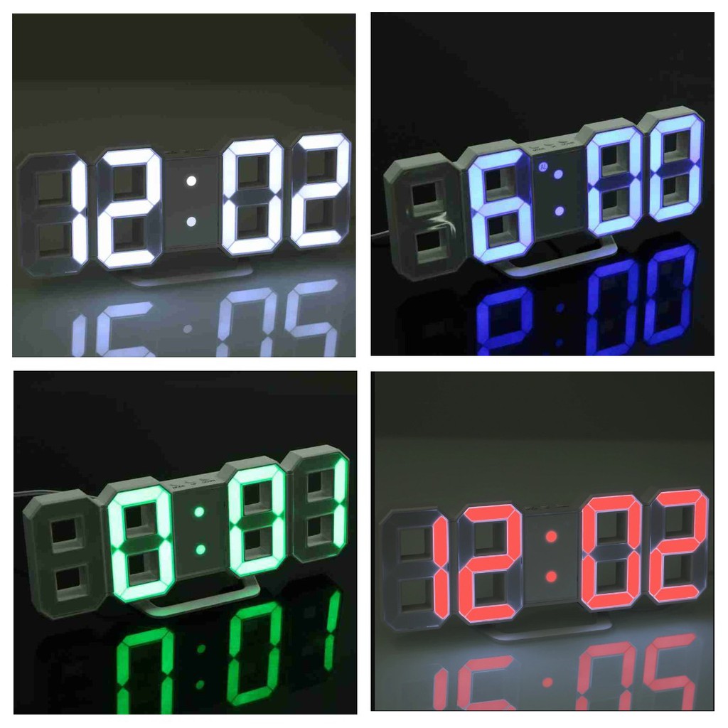 Đồng hồ đèn Led 3D treo tường, để bàn Led Digital Wall Clock