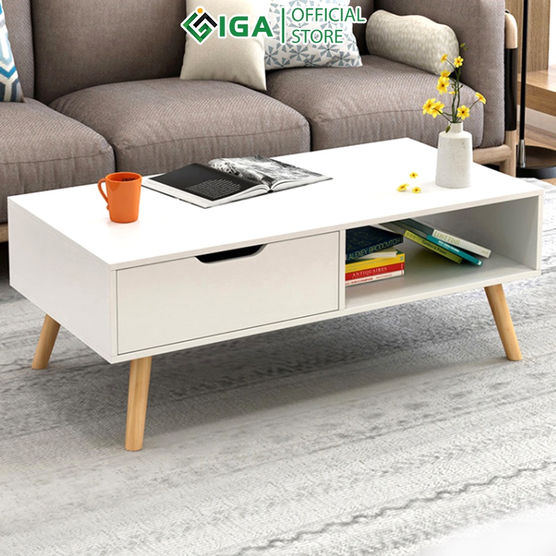 Bàn trà sofa IGA phong cách Scanvadian gỗ MDF phủ melamin chống xước chống nước - GP81