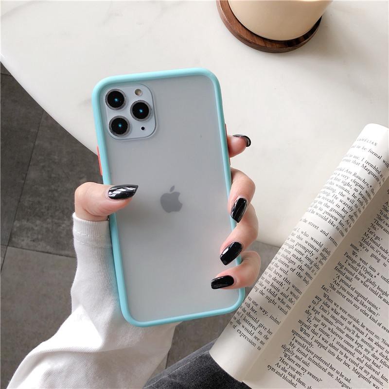 Ốp lưng chống sốc ốp nhám mờ viền màu đủ mã iPhone 6/6 Plus 7/7 Plus/8 Plus/ X/ XS/ XS Max/ XR/ 11/ 11 Pro/11 ProMax