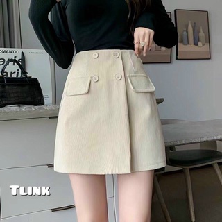 Chân váy nhung tăm khuy nữ chữ A cạp cao siêu hót