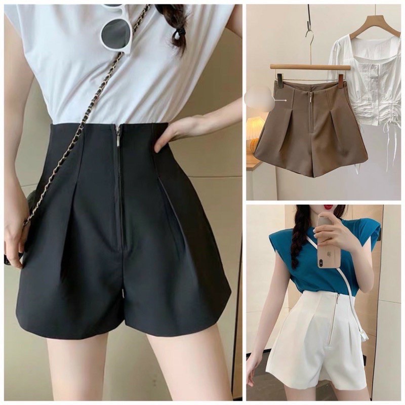 Quần Short Cạp Cao Khoá Kiểu [SIÊU HOT] chất liệu cao cấp bền đẹp ( ảnh thật + video) | BigBuy360 - bigbuy360.vn