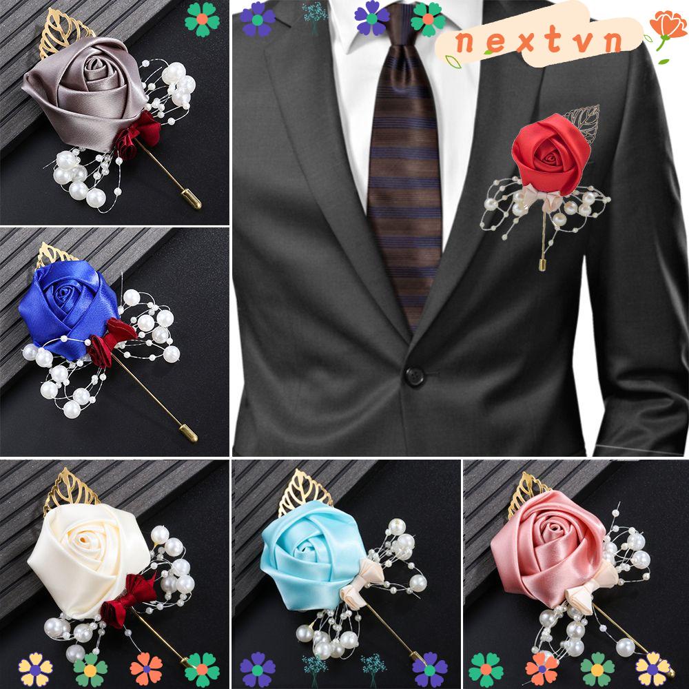 Trâm Cài Áo Hình Hoa Hồng Đính Ngọc Trai Nhân Tạo Thời Trang