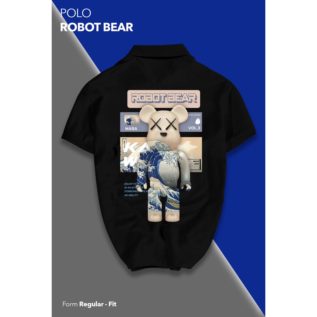 Áo Thun Nam Cổ Bẻ Robot Bear Chất Liệu Cotton Cá Sấu Mềm Mịn Thoáng Mát Sang Trọng HIGHX Pl05