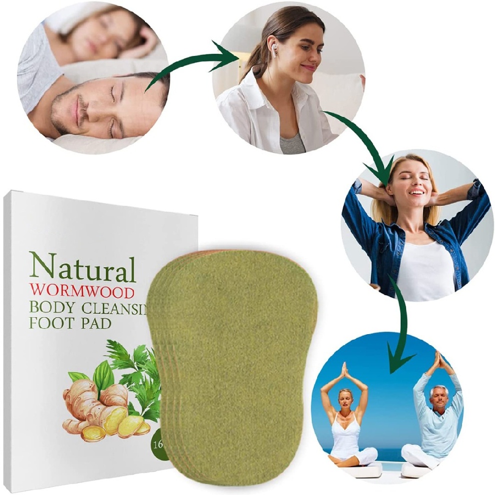 Natural Wormwood Body Cleansing Foot Pads Anti Swelling Ginger Patch