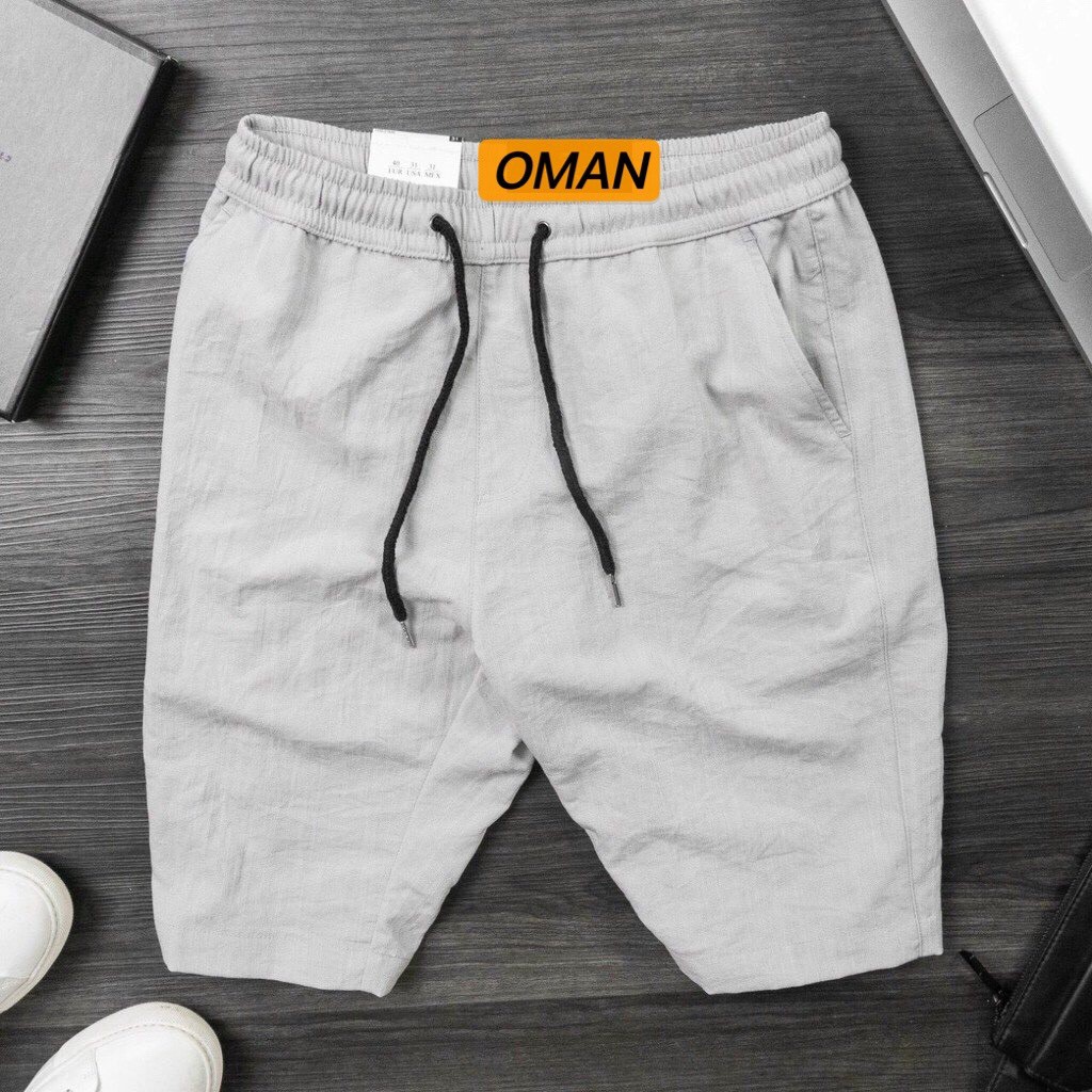 Quần ngố nam vải đũi l short lửng mát nhẹ - mẫu mới nhất 2021 - OMAN QS80