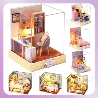 BUFAN Self-assembled miniature wooden dollhouse model QT28