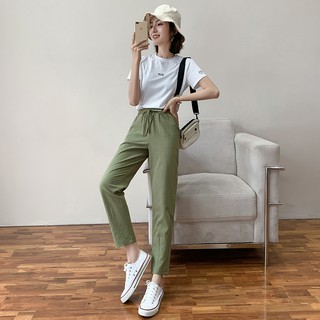 Quần đũi nữ baggy chun nhẹ mát