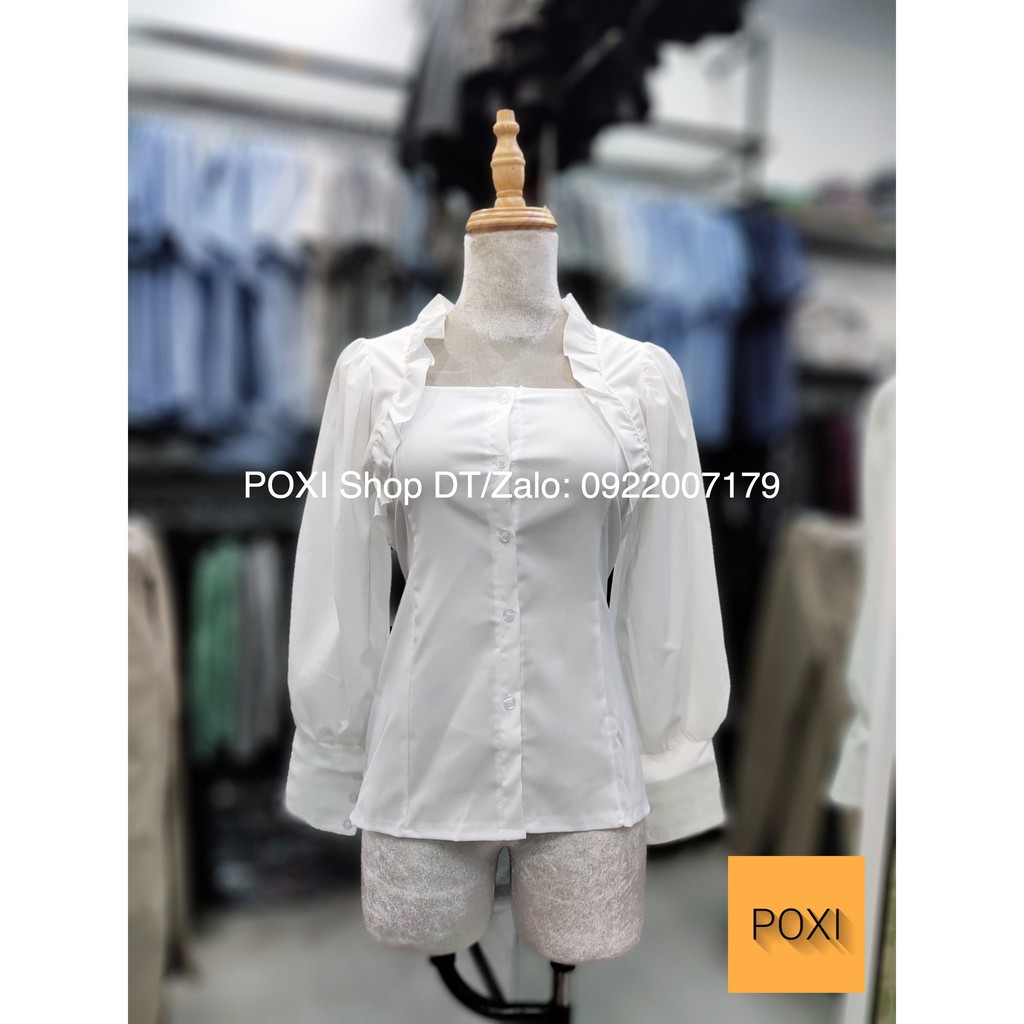 [ẢNH THẬT] Áo Sơ Mi Cổ Chạy Bèo Tay Bo Cao HACCHI - HACCHI TOP (TRẮNG) | BigBuy360 - bigbuy360.vn