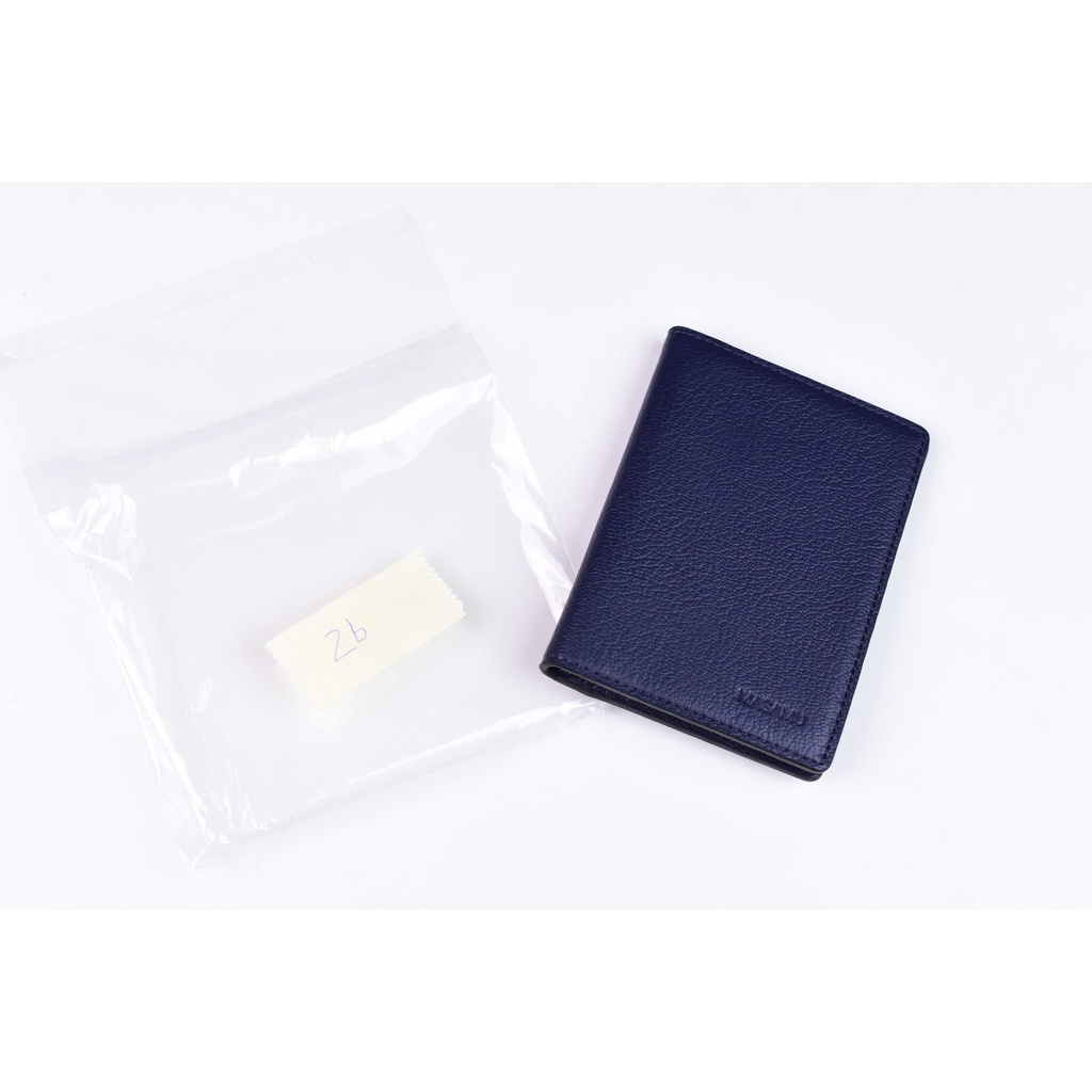 Ví da bò đựng card MASAMU màu xanh Navy