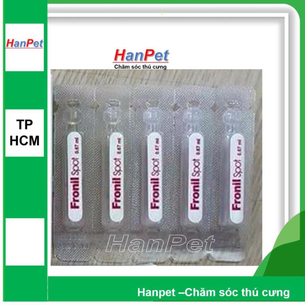 Hanpet.GV- (1 ống) nhỏ gáy trị ve rận (3 loại thần tốc, FRONIL - OT và HK) dạng nhỏ rận dùng cho mọi loại chó