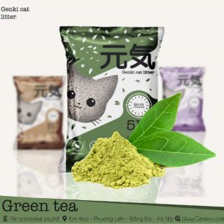 Cát vệ sinh cho Mèo Genki Trà Xanh 5L
