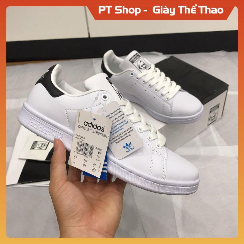 [FreeShip + Hàng Loại A] Giày STAN SMITH Trắng gót đen FULLBOX,  Giầy thể thao sneaker xịn sò