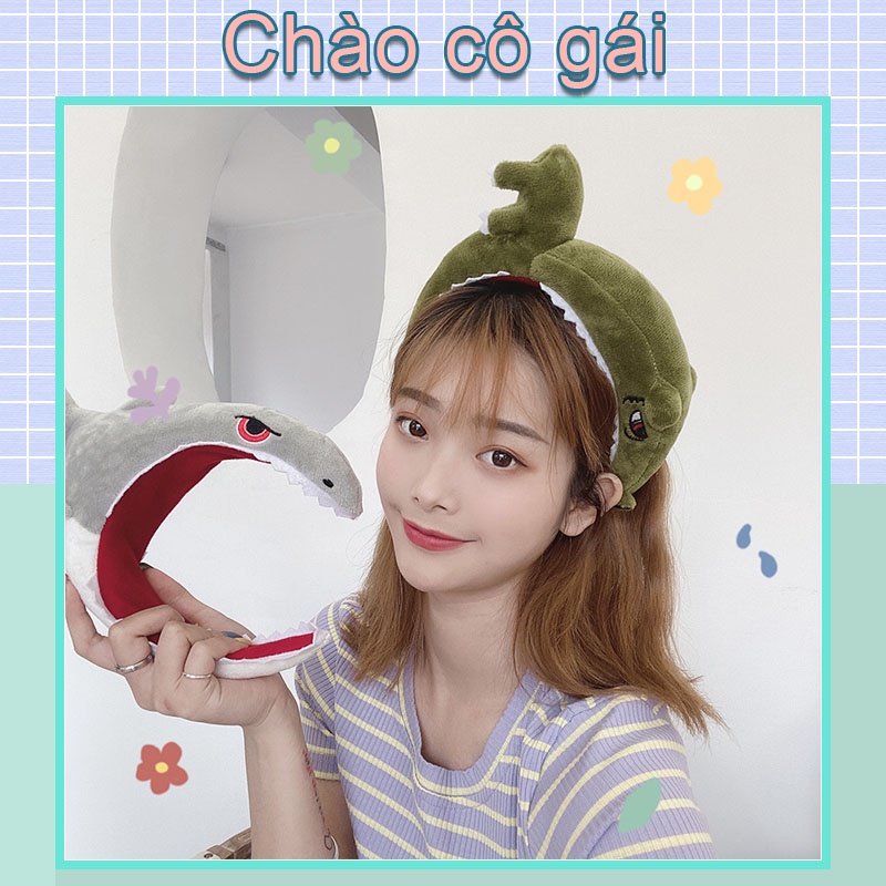 Băng đô rửa mặt hình cá mập dễ thương phong cách Hàn Quốc