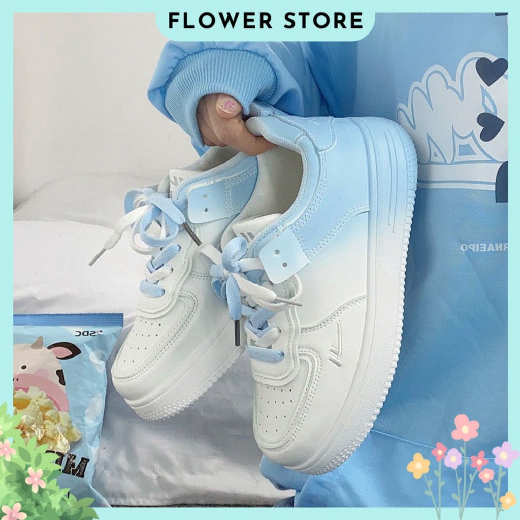 Giày bata Ulzzang Loang Màu đế cao siêu xinh, giày thể thao da lì học sinh giá rẻ Hàn Quốc FLOWER G13 - nguyentrang239