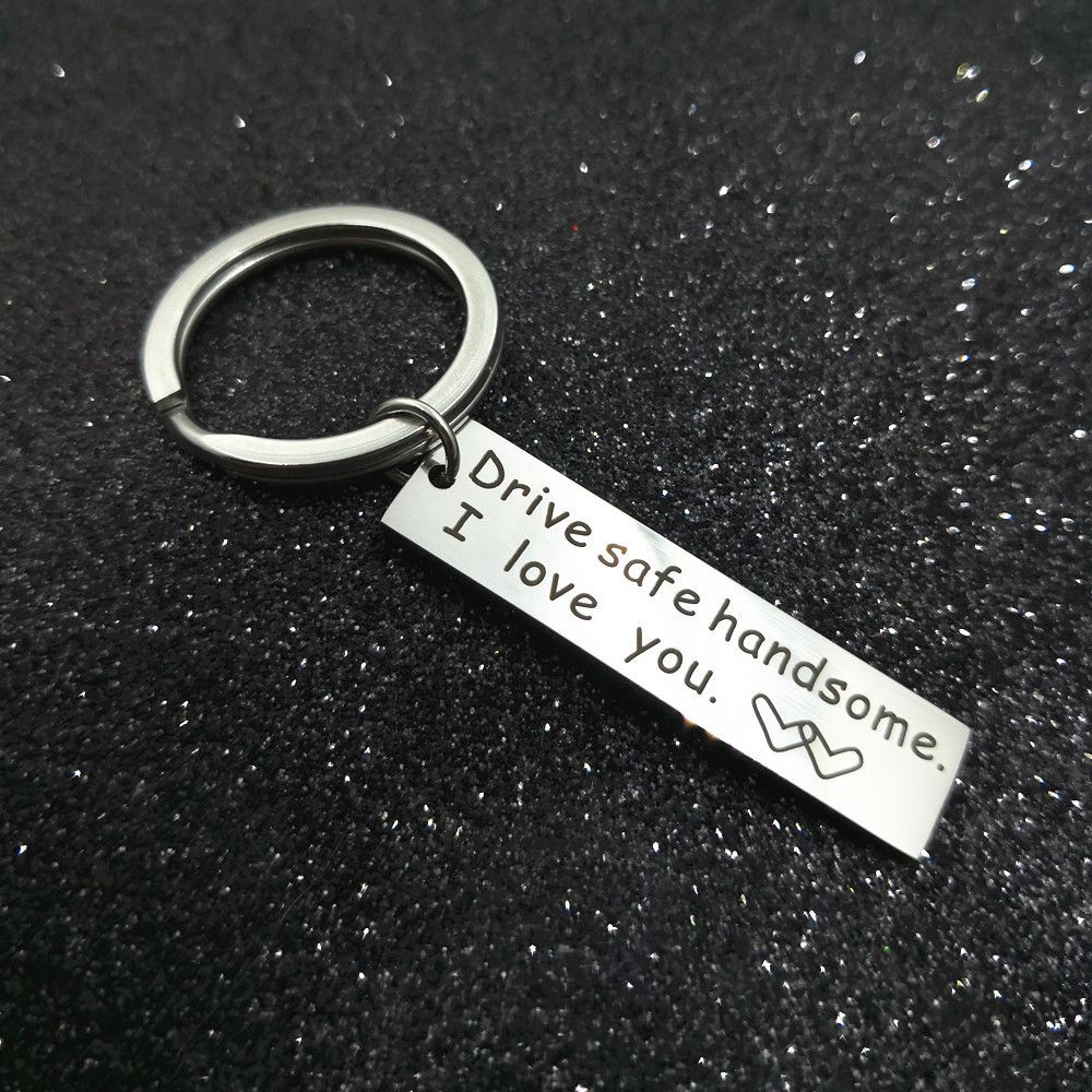 MIHAN1 New Drive Safe Handsome Keyring Men Stainless Steel Trucker Key Chains Husband Fashion Unique Gift for Him Boy Pendant