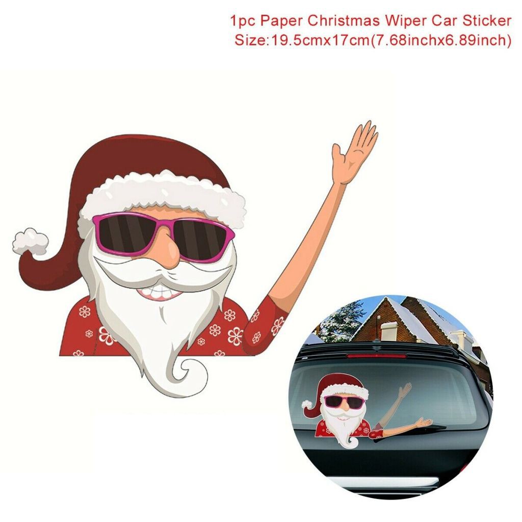 Decal Dán Cửa Kính Xe Oto Hình Ông Già Noel