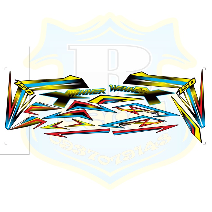 ( Quí khách vui lòng mang ra tiệm cho thợ dán ) Tem winner X 7 màu