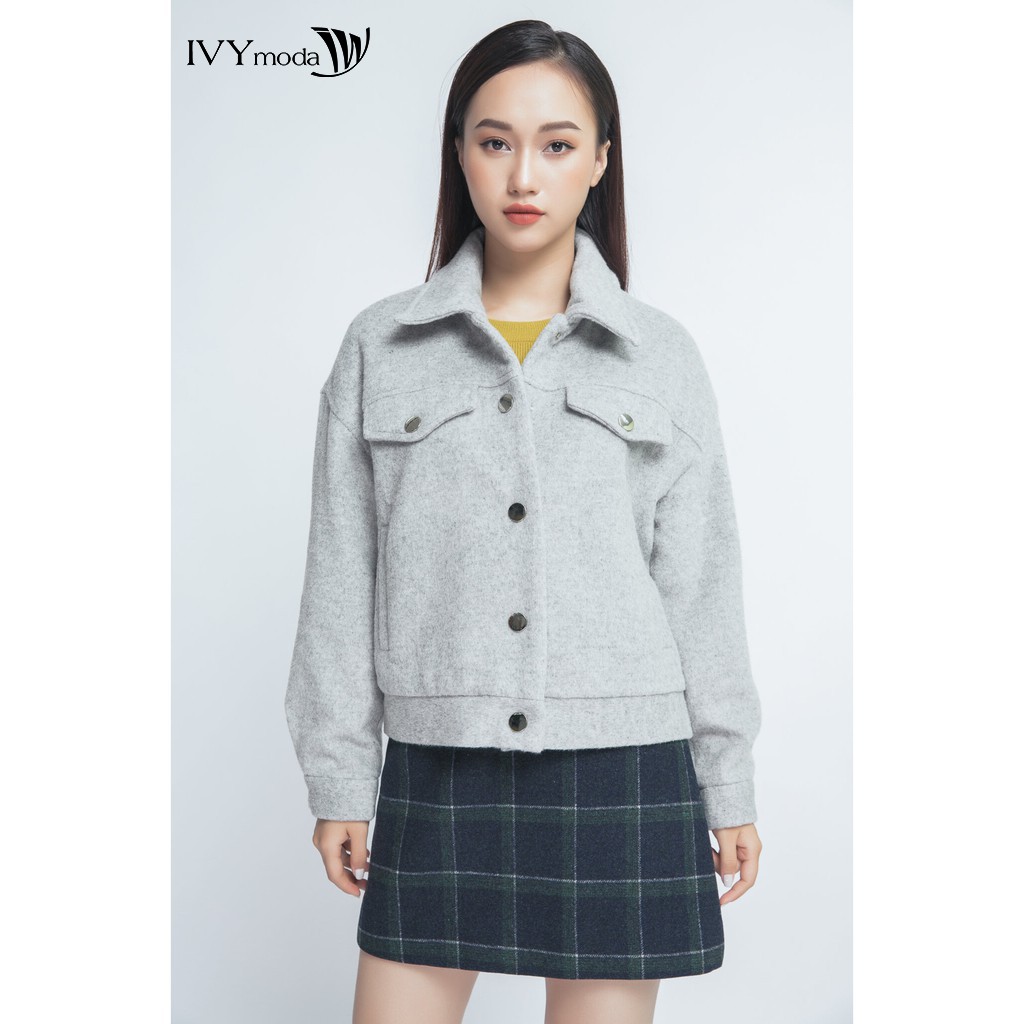 [NHẬP WABRTL5 GIẢM 10% TỐI ĐA 50K ĐH 250K ]Áo khoác dạ cổ đức nữ IVY moda MS 70B6806