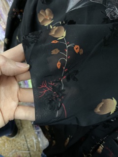 Áo bà ba cho bà già dài tay vải voan