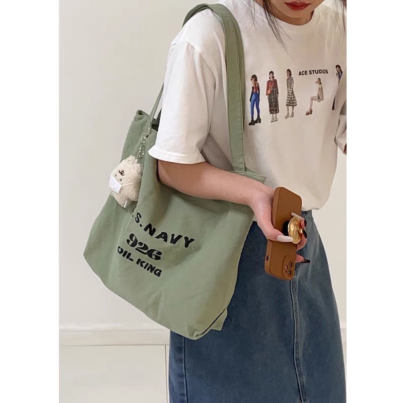 Túi Xách Canvas Cỡ Lớn Thiết Kế Đơn Giản Thời Trang Cho Nữ