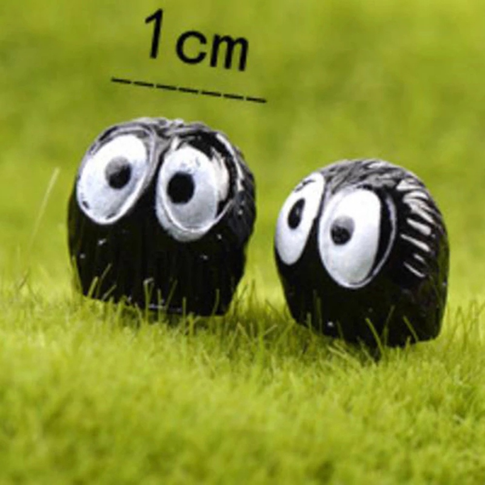 Set 10 mô hình đồ chơi nhân vật hoạt hình Totoro đáng yêu bằng PVC màu đen mini 1cm