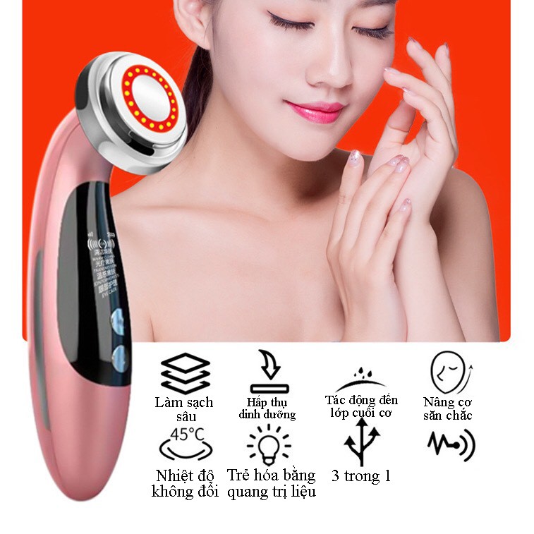 Máy matxa mặt ion cầm tay,tẩy trang bụi bẩn, hấp thụ dưỡng chất nâng cơ mặt | BigBuy360 - bigbuy360.vn