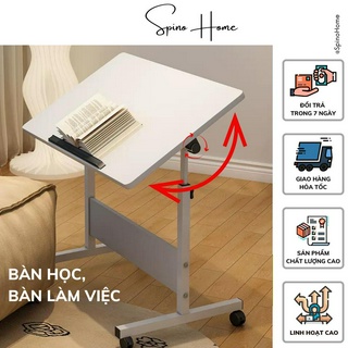 Bàn học, bàn làm việc thông minh gấp gọn, mặt bàn thay đổi độ nghiêng, bàn học có bánh xe cớ lớn di chuyển tiện lợi